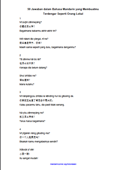 Cover 50 Jawaban dalam Bahasa Mandarin yang Membuatmu Terdengar Seperti Orang Lokal